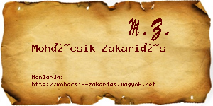 Mohácsik Zakariás névjegykártya